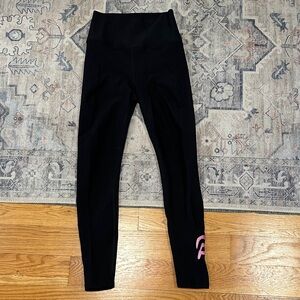 Peloton Women’s Black Leggings with Pink Detail